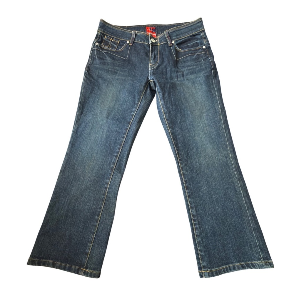 Big Train Jeans Womens 3L Dark Wash Flare Leg Denim Blue B55002+2 AA12